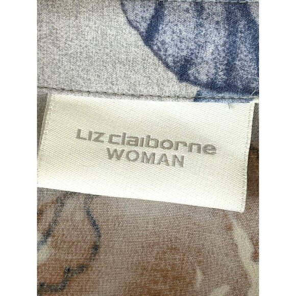 Boho Retro Cottage Career Liz Claiborne Woman Rayon Tunic Blouse, Women's 18W - Picture 8 of 9